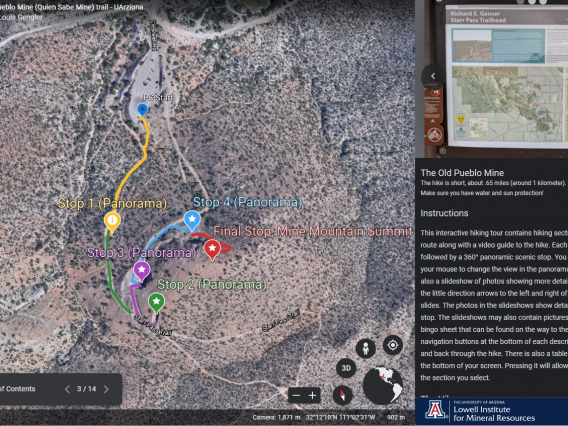 digital map of hiking trails